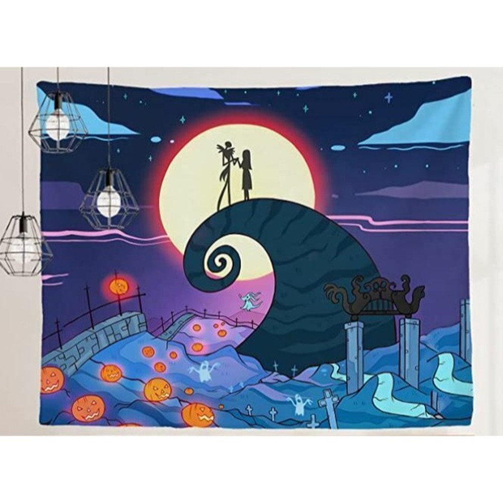 Jack Skellington Sally Tapestry Wall Hanging Decor Nightmare Before Christmas